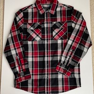 Tony Hawk button up red plaid long sleeve Size L